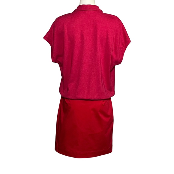 Lacoste Women's Pink Red Wrap Dress Polo Golf Tennis Logo Size 46 (14, L) NWT - Picture 3 of 12